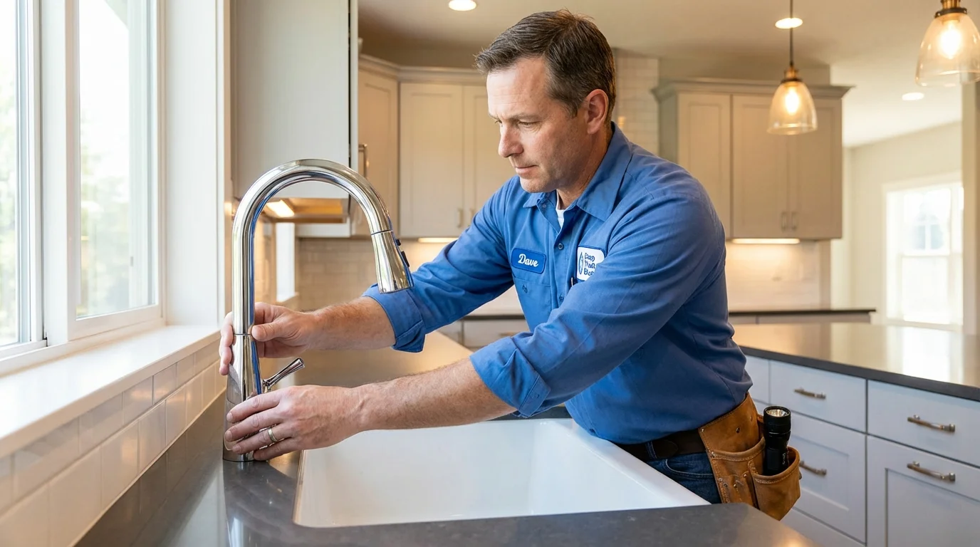 Kitchen faucet installation by Johns Plumbing LLC in Lavalette