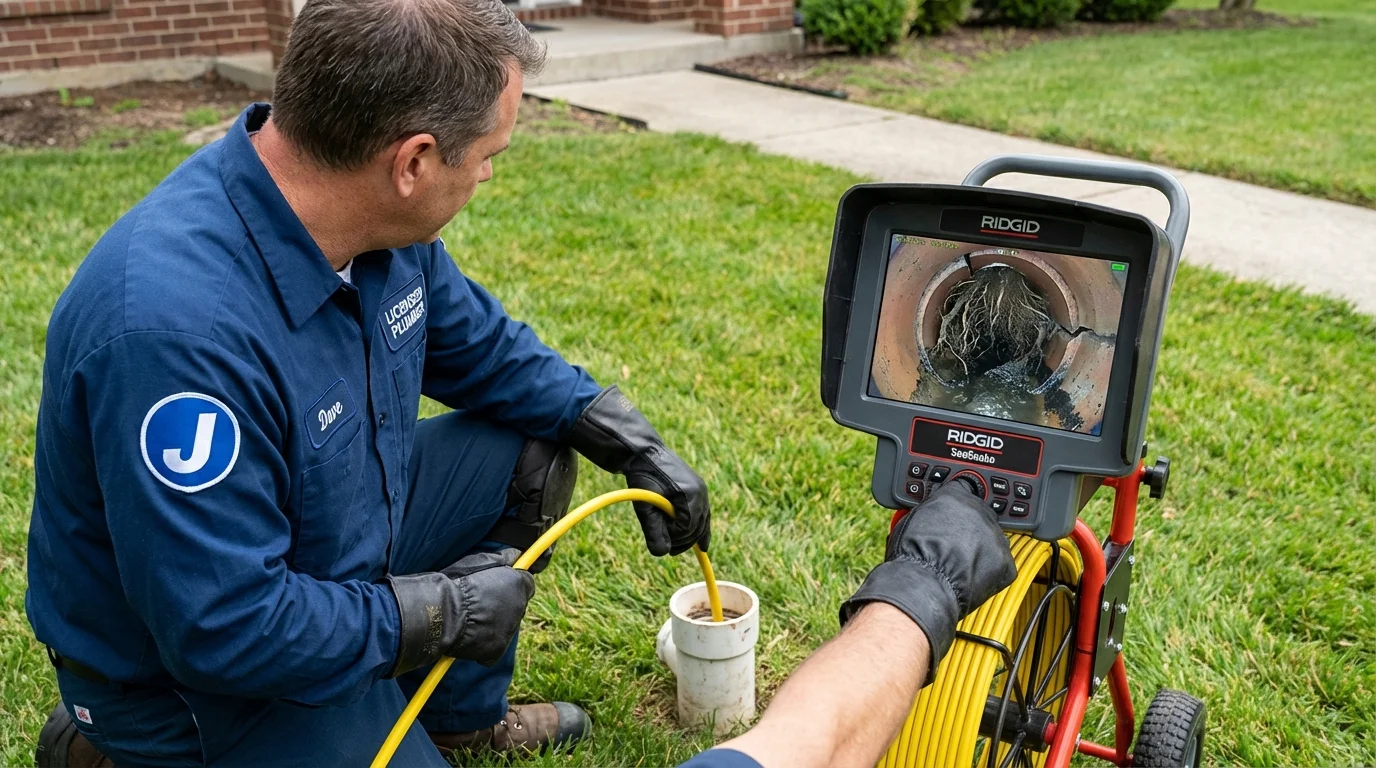 Sewer camera inspection being performed by Johns Plumbing LLC in Lavalette